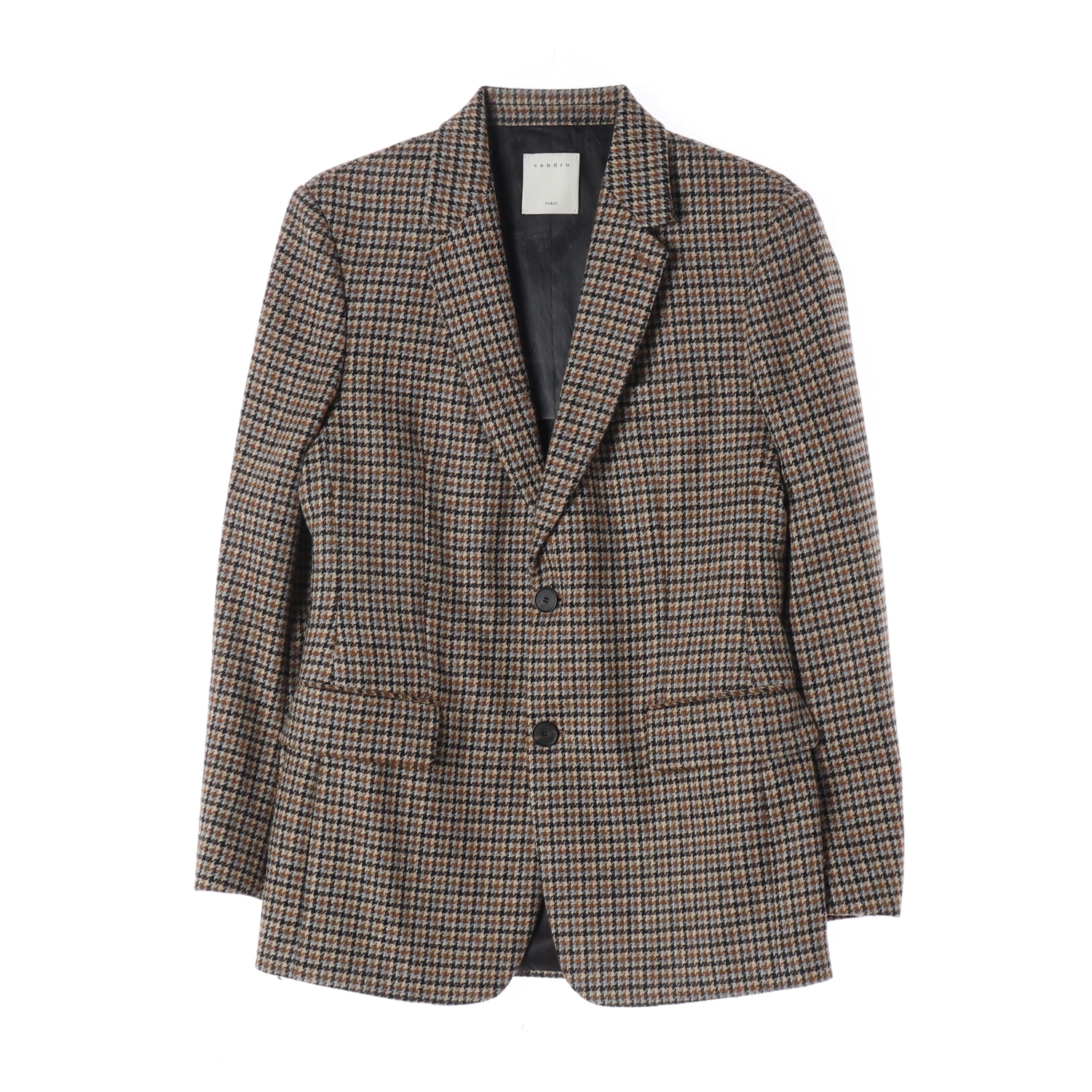 산드로 하운드투스 패턴 울 100% 블레이저 재킷