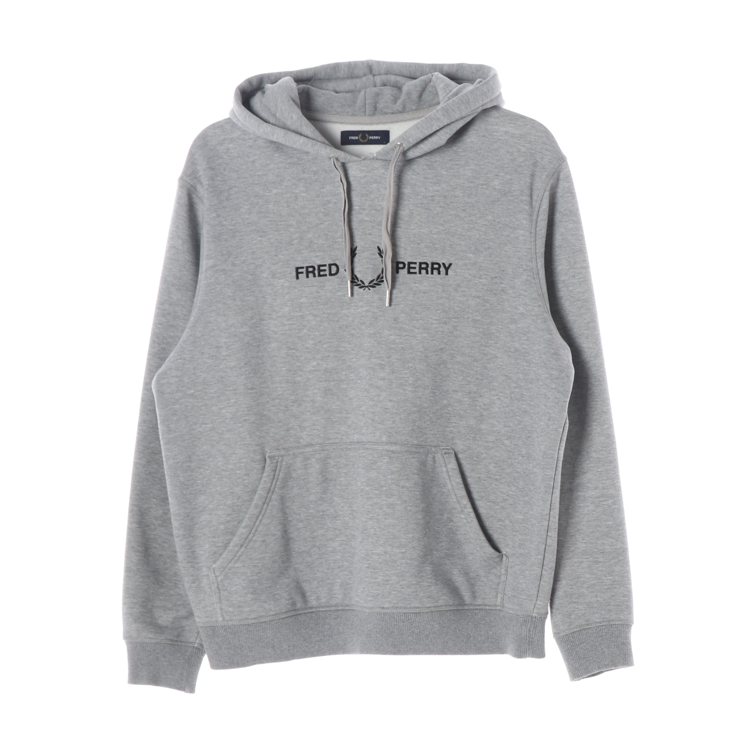 프레드페리 자수 기모 플리스 후디 후드티 그레이