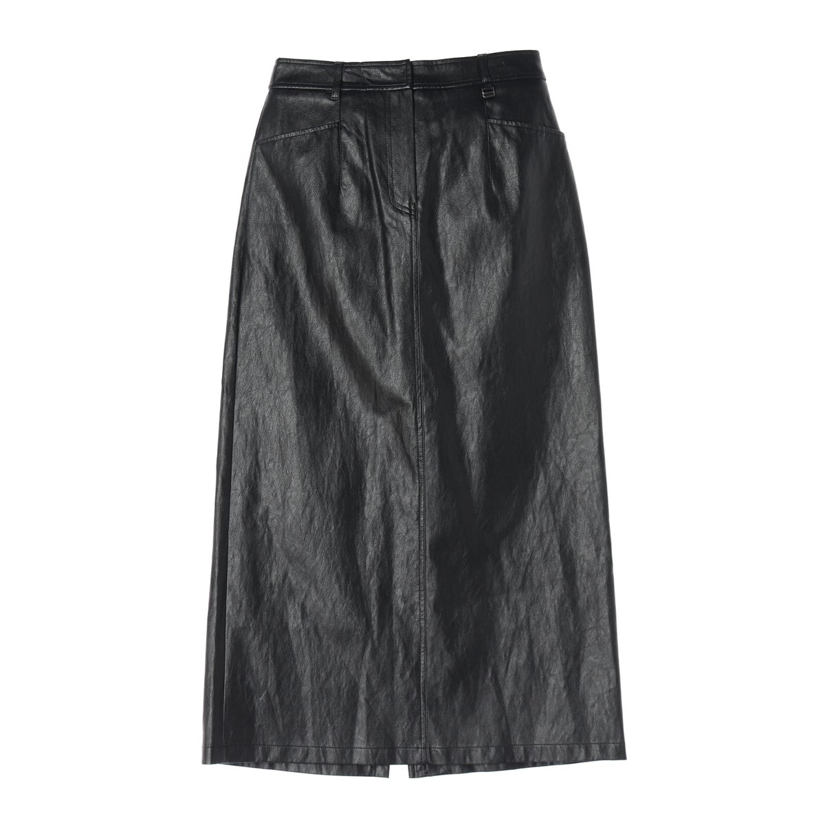 잇미샤 24FW 에코 레더 롱 스커트 가죽 치마 
